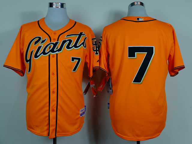 Custom Men San Francisco Giants #7 Blanco Orange MLB Jerseys->nfl hats->Sports Caps